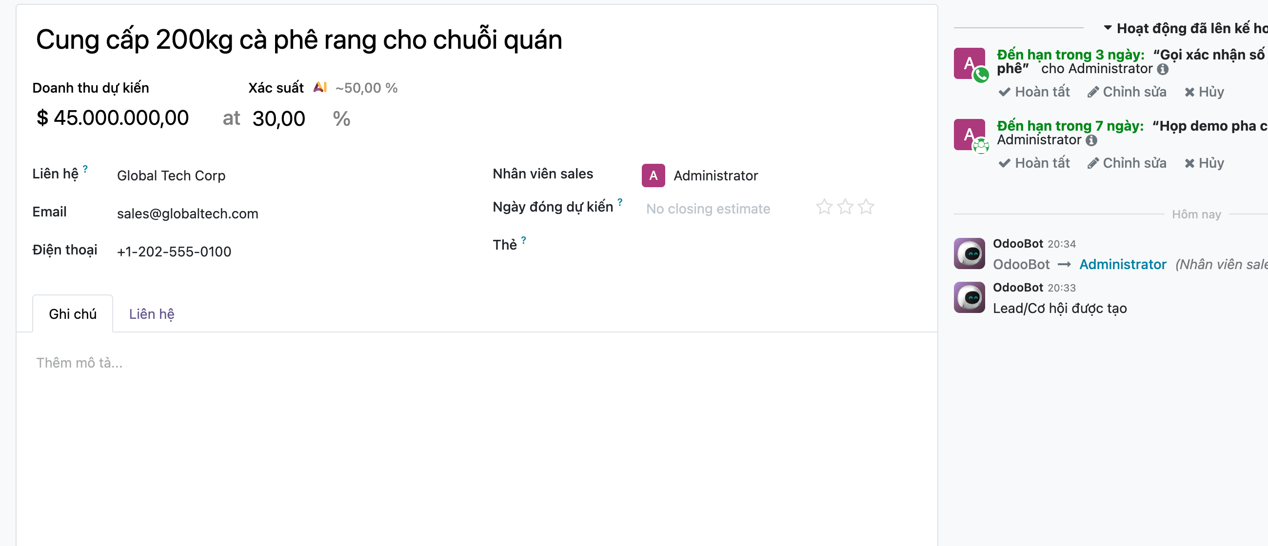 Doanh thu dự kiến và xác suất trên một cơ hội